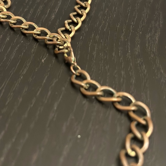 Navy blue gold chain Statement Necklace - Picture 4 of 4